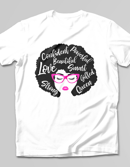 Strong Woman Afro T-Shirt - Print My Images