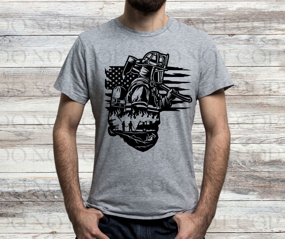 Firefighter Screen Print Transfer - Print My Images