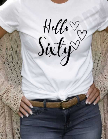 Hello Sixty Screen Print Transfer - Print My Images